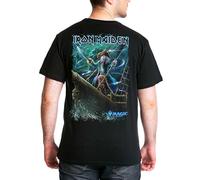 Elbenwald Iron Maiden x Magic: The Gathering - T-shirt + Hoodies Crossover Unisex Cotone Nero, Maglietta Magic Captain N' ghathrod, XL