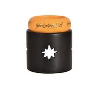 Elbenwald Lampada profumata del Signore degli Anelli nel Design dell'Unico Anello 2 Pezzi 9 x 10,5 x 9 cm gres Nero Giallo