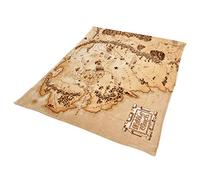 Elbenwald Lord of the Rings Cuddly Benil con motore di mappa della terra media unisex 180 x 220 cm beige