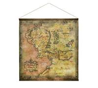 Elbenwald Mr der Ringe Wall Scroll - Arazzo da parete con mappa di terra di Mezzo, 70 x 86 cm, in tessuto beige