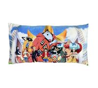 Elbenwald Popkultur - Cuscino reversibile, misura XL, 4 pezzi, 56, 30 cm, con Stitch, Pokemon e molto altro ancora, perfetto per il divano (One Piece)