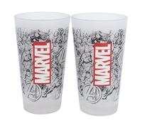 Elbenwald Set di 2 bicchieri - diversi motivi opachi trasparenti 480 ml (Marvel - Comics)