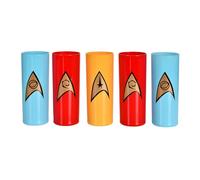 Elbenwald Star Trek set di 5 bicchieri con motivi diversi 300 ml capacità 16 cm altezza per i fan giallo blu rosso