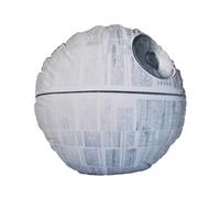 Elbenwald Star Wars cuscino a forma di Morte Nera - dimensioni Ø 38 cm, 19 cm di altezza - cuscino decorativo per divano e poltrona - poliestere - grigio bianco