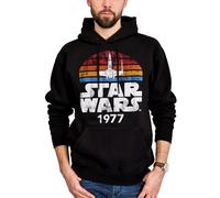 Elbenwald Star Wars - Felpa con cappuccio, vari design, tasca anteriore da uomo e da donna, multicolore, Retro 1977, XL