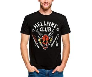 Elbenwald Stranger Things Hellfire Club Logo Maglietta Nero, Nero, S, Nero, S