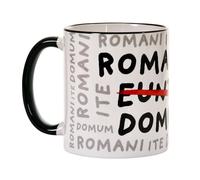 Elbenwald Tazza Da Caffè Con Motivo Romani Ite Domum Stampa Completa - Capacità 320 Ml Altezza 9 Cm - Tazza Da Caffè Per Fan Di Monty Python - Ceramica - Bianco