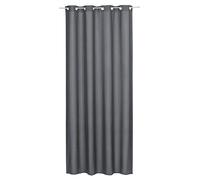 Elbersdrucke Tenda Oscurante con Occhielli Lino 17, Colore Grigio Scuro, 255 x 140 cm, con Occhielli, per Soggiorno, Camera da Letto, corridoio, 196011