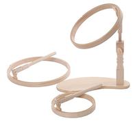Elbesee, Telaio Rotondo con Supporto, in Legno, Color Marrone, 15 cm / 20 cm / 25 cm