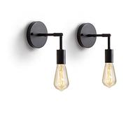 ELBFAE 2 PCS Applique da parete Apparecchio di illuminazione, Aggiornamento Lampada da parete vintage con finitura nera, Presa singola con design a forma di candeliere, Raccordi per applique da parete