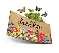 ElbFuchs® Paillasson en Coco 60x40 cm | Fleurs | Extra Durable et Antidérapant | Paillasson Multicolore pour Extérieur et Intérieur | Paillasson Printemps