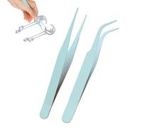 Elbow Tweezers sStickers Covered Eyelid Patch, Eyebrow Tool | Pointed Straight Crafting Tools Solid Color, DIY Handmade, Fake Eyelashes, Double Eyelid Patch, Eyebrow Tool