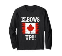 Elbows Up - Bandiera Canadese - Distressed Maglia a Manica
