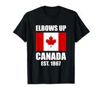Elbows Up Canada Est 1867 Canada Bandiera Canada Mappa Canadese Maglietta