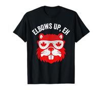 Elbows Up, Eh Beaver Face Flag acero t-shirt divertente Canada Day Maglietta
