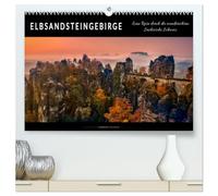 Elbsandsteingebirge - eine Reise durch die wunderschöne Sächsische Schweiz (hochwertiger Premium Wandkalender 2026 DIN A2 quer), Kunstdruck in ... Landschaft mit bizarren Felsformationen.