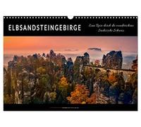 Elbsandsteingebirge - eine Reise durch die wunderschöne Sächsische Schweiz (Wandkalender 2026 DIN A3 quer), CALVENDO Monatskalender: Wunderschöne ... Landschaft mit bizarren Felsformationen.