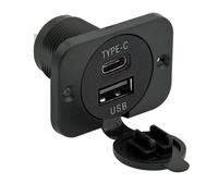 ELC DOPPIA PRESA USB DA PANNELLO USB + USB-C 12/24V 3A