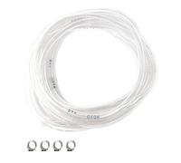ELCAN 5 metri di tubo o tubo multiuso universale trasparente con diametro 8x11mm con 2 fascette. PVC flessibile alimentare. Per acqua, gas, benzina, oli, industria, acquari...