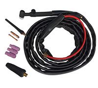 ELCAN Torcia TIG 17V da 4 metri con connettore 10-25 installato e connettore 35-50 extra, pistola TIG valida per qualsiasi macchina inverter senza alta frequenza