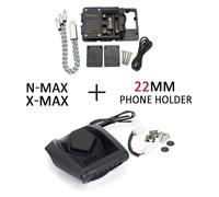ELCEAMMDLW Porta Cellulare Antivibrazione Per Y&amaha Per XMAX 125 400 300 2018-2021 Supporto Navigatore GPS Moto Porta Ricarica USB Accessori