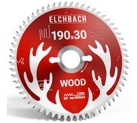 ELCHBACH Lama Sega Circolare 190 x 30 mm per Legno | Disco per legno smerigliatrice, disco circolare per legno da 190 x30