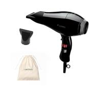 Elchim - Phon Digitale per Capelli Xlite Plus Nero con Sacchetta Bianca in Cotone - Asciugacapelli Professionale Made in Italy - Leggero e Silenzioso, Tempi Asciugatura Ridotti, 2400W