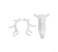 Elchuiaby Gancio decorativo da parete a forma di testa di giraffa, 18,5 cm | Design creativo a forma di cervo, in plastica resistente, dimensioni 18,5 cm, nero bianco grigio, soggiorno camera da letto