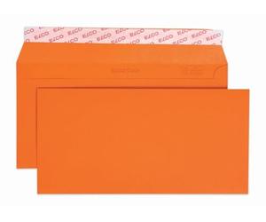 Elco 18833.82 Color Box con coperchio e 250 buste per spedizioni postali, chiusura adesiva, C5/6 DL, 100 g, arancione, finestra no