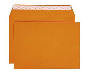Elco 24095.82 Color Box con coperchio e 200 buste per spedizioni postali, chiusura adesiva, C4, 120 g, arancione, finestra no