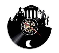 ELD Avvocato verità Parete Arte avvocati Ufficio Giudice Corte Decor Orologio da Parete Legge Donna Scale di Giustizia Vinile Record Orologio da Parete Musica Art Decor