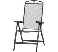 Elda Sedia Pieghevole Sedia da Campeggio Poltrona Matt-Anthrazit Lamiera Stirata