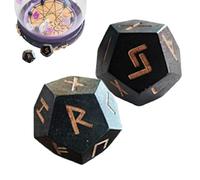 Elder Dice - 2 pezzi di divinazione cubi di runa, strumenti per la intagliati | Set di casting di vichingo portatile, simboli norreni storici, dadi di previsione spirituale per intratt