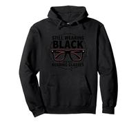Elder Emo Ancora Indossa Nero Ora con Occhiali da Lettura Felpa con Cappuccio, Unisex per Adulti, Nero, L