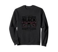 Elder Emo Ancora Indossa Nero Ora con Occhiali da Lettura Felpa, Unisex per Adulti, Nero, L