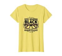 Elder Emo Ancora Indossa Nero Ora con Occhiali da Lettura Maglietta, Donna, Limone, L