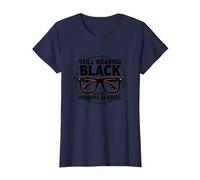 Elder Emo Ancora Indossa Nero Ora con Occhiali da Lettura Maglietta, Donna, Navy, L