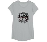 Elder Emo Ancora Indossa Nero Ora con Occhiali da Lettura Maglietta, Ragazze, Grigio Melange, L