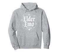 Elder Emo: L'Originale Gotico Nostalgia Amante della Musica Felpa con Cappuccio, Unisex per Adulti, Grigio Melange, XXL