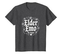 Elder Emo: L'Originale Gotico Nostalgia Amante della Musica Maglietta, Bambini, Grigio Scuro, 2 Anni