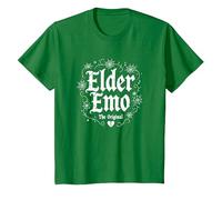 Elder Emo: L'Originale Gotico Nostalgia Amante della Musica Maglietta, Bambini, Verde Mela, 3 Anni