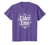 Elder Emo: L'Originale Gotico Nostalgia Amante della Musica Maglietta, Bambini, Viola mélange, 3 Anni