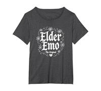 Elder Emo: L'Originale Gotico Nostalgia Amante della Musica Maglietta, Donna Plus-Size, Grigio Scuro, 4X