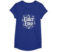 Elder Emo: L'Originale Gotico Nostalgia Amante della Musica Maglietta, Ragazze, Blu Reale, S