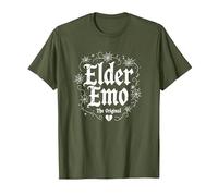Elder Emo: L'Originale Gotico Nostalgia Amante della Musica Maglietta, Uomo, Oliva, XXL
