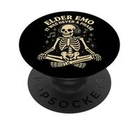 Elder Emo Skeleton - Cuffie con scheletro non è mai stata una musica di fase PopSockets PopGrip Adesivo