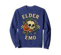 Elder Emo Skull con Rosa retrò Musica Alternativa Uomo Donna Felpa