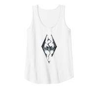 Elder Scrolls Dragon Emblem Skyrim Canotta, Donna, Bianco, M