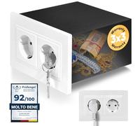 Elder Welder® Cassaforte Invisibile a Presa Elettrica | Ora con Funzione di Spina Falsa | Mini Cassaforte a Muro con Chiave | Nascondiglio per Soldi | Cassetta Sicurezza Nascosta | Cassaforte Armadio