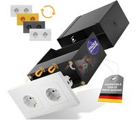 Elder Welder® Cassaforte Invisibile Compatibile con Presa Doppia Schuko | Presa Doppia Schuko Autentica Inclusa, Mini Cassaforte a Muro con Chiave, Nascondiglio per Soldi